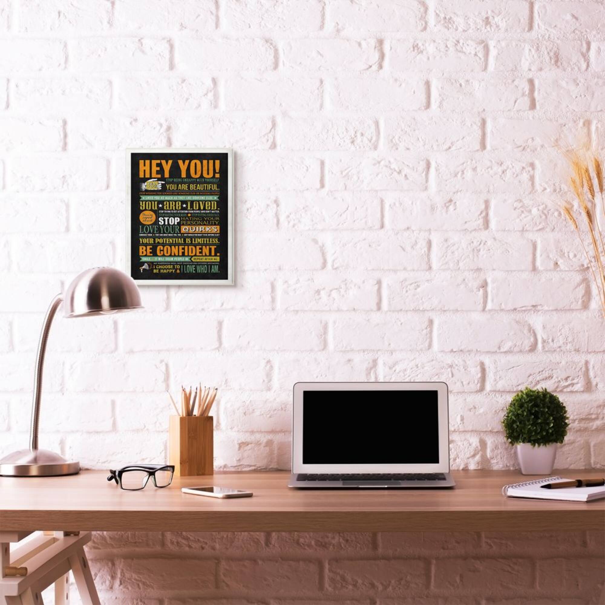 Stupell Industries Hey You Inspirational Wooden Wall Plaque
